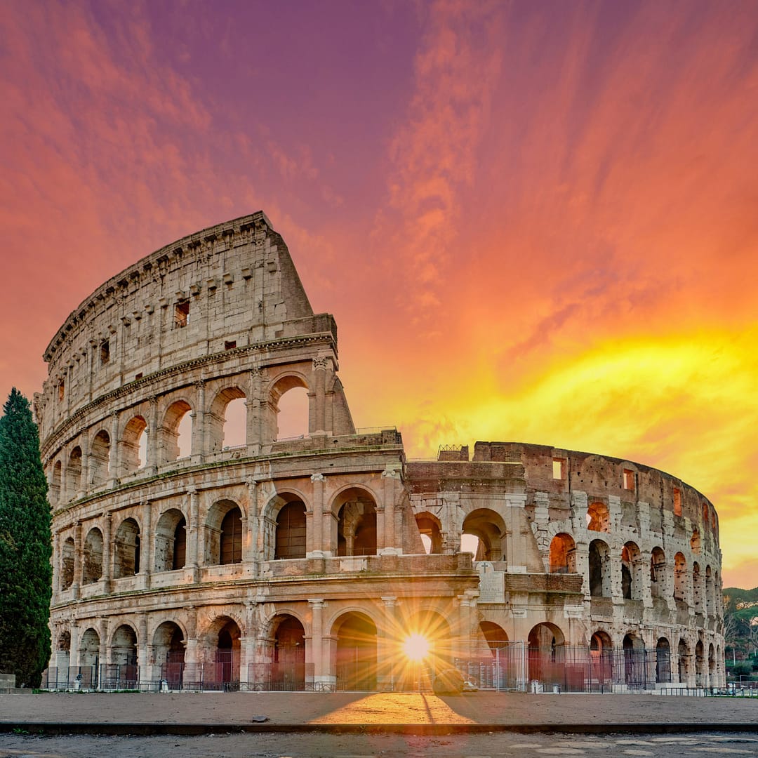 Colosseum at sunrise in Rome Colosseum sunrise